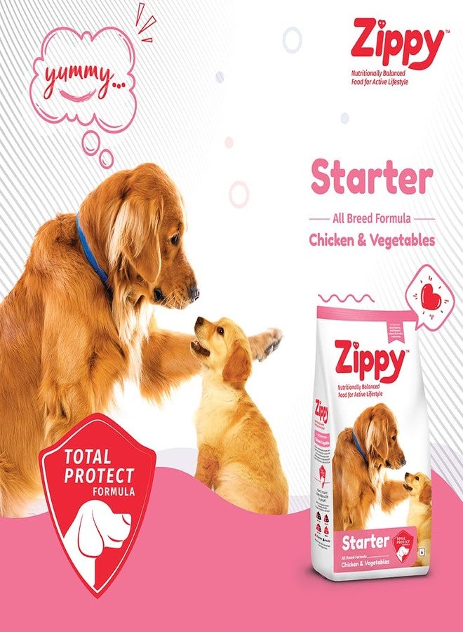 Zippy Starter Dry Dog Food - 1.2 Kg for Pregnant Mother & Weaning Puppy, Real Chicken & Vegetables, Nutritionally Balanced Dog Food for All Breeds, with Vitamins, Minerals, Probiotics & Salmon Oil - Image 3